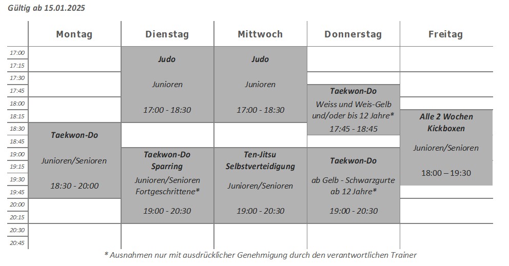 Trainingsplan Walsum